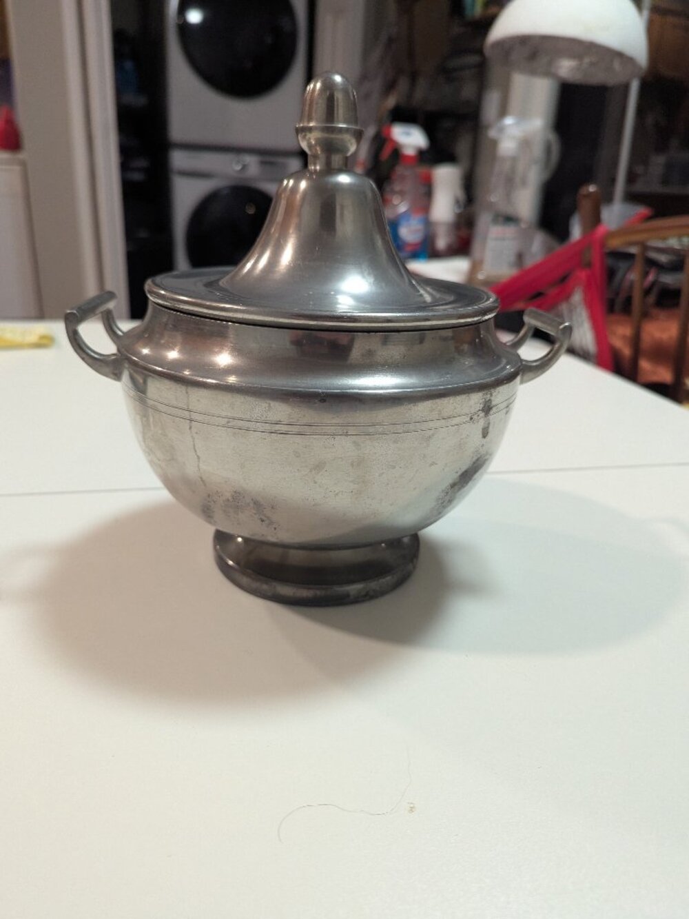 Woodbury Pewterers Lidded Soup Tureen with Satin Finish